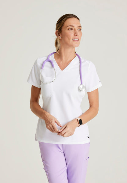 Bree Tuck-in Top - White - Jen's Scrubs