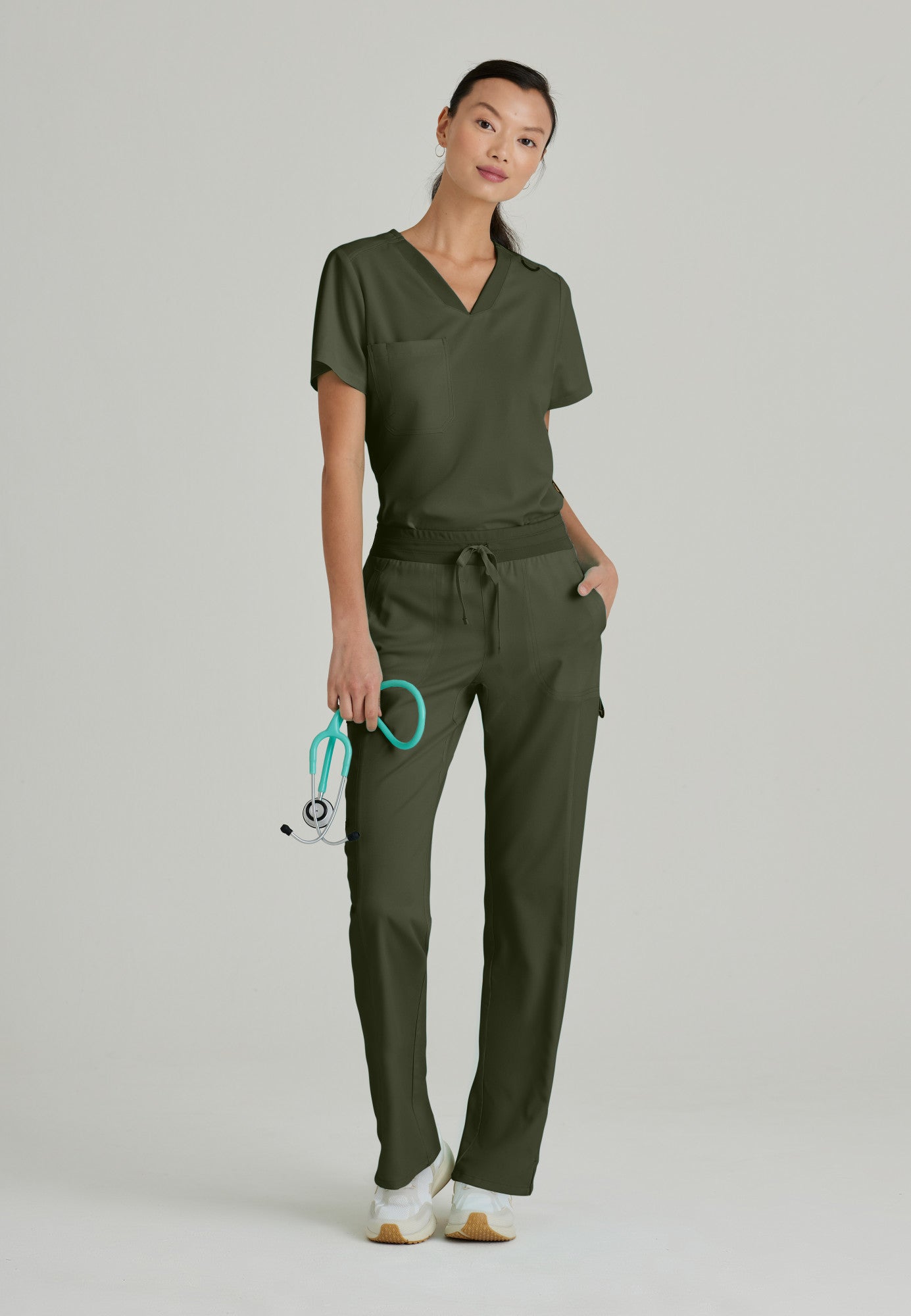 Bree Tuck-in Top - Olive - Jen's Scrubs