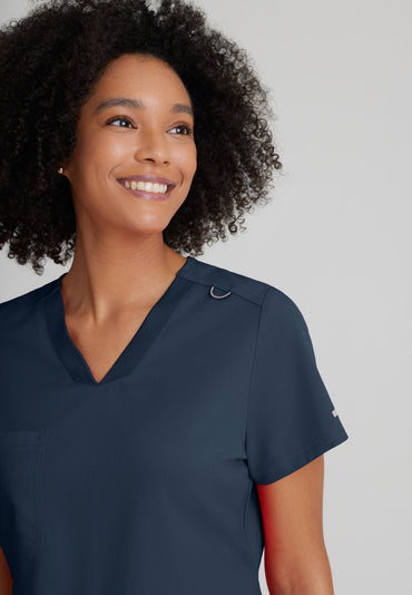 Bree Tuck-in Top - Steel - Jen's Scrubs