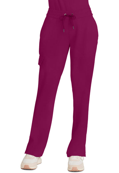Women's Mid Rise Drawstring Straight Leg - Wine