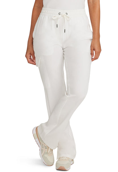Women's Mid Rise Drawstring Straight Leg - White Gardenia