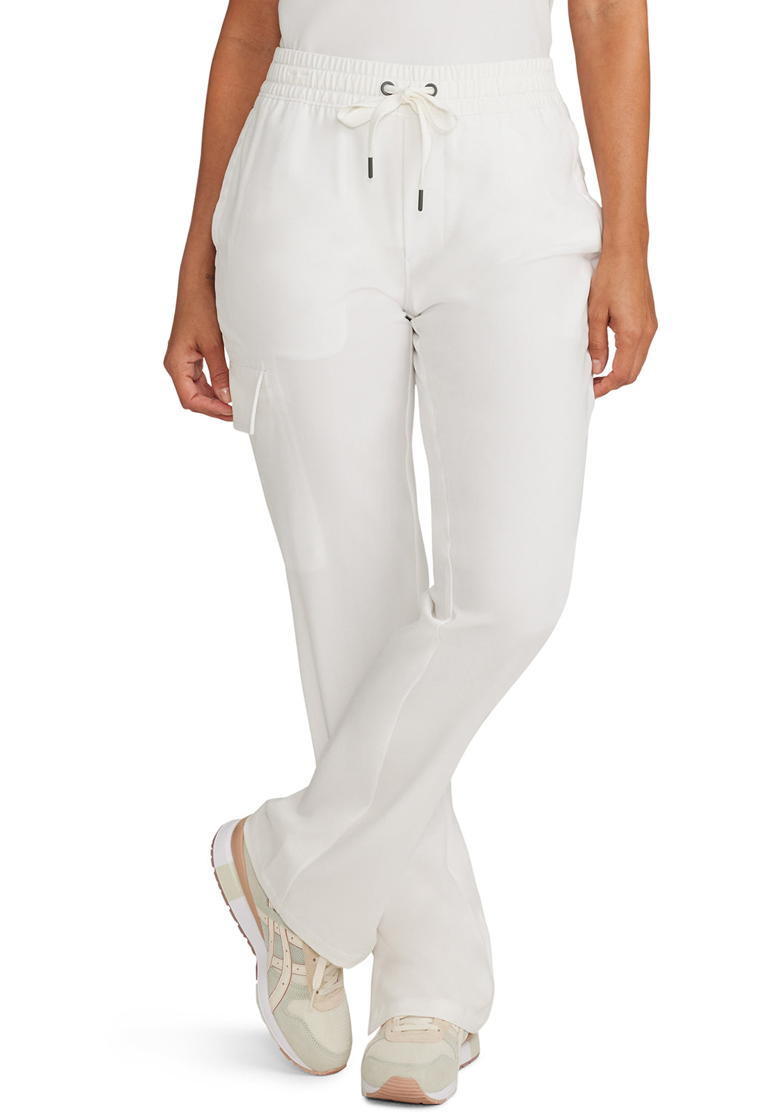 Women's Mid Rise Drawstring Straight Leg - White Gardenia