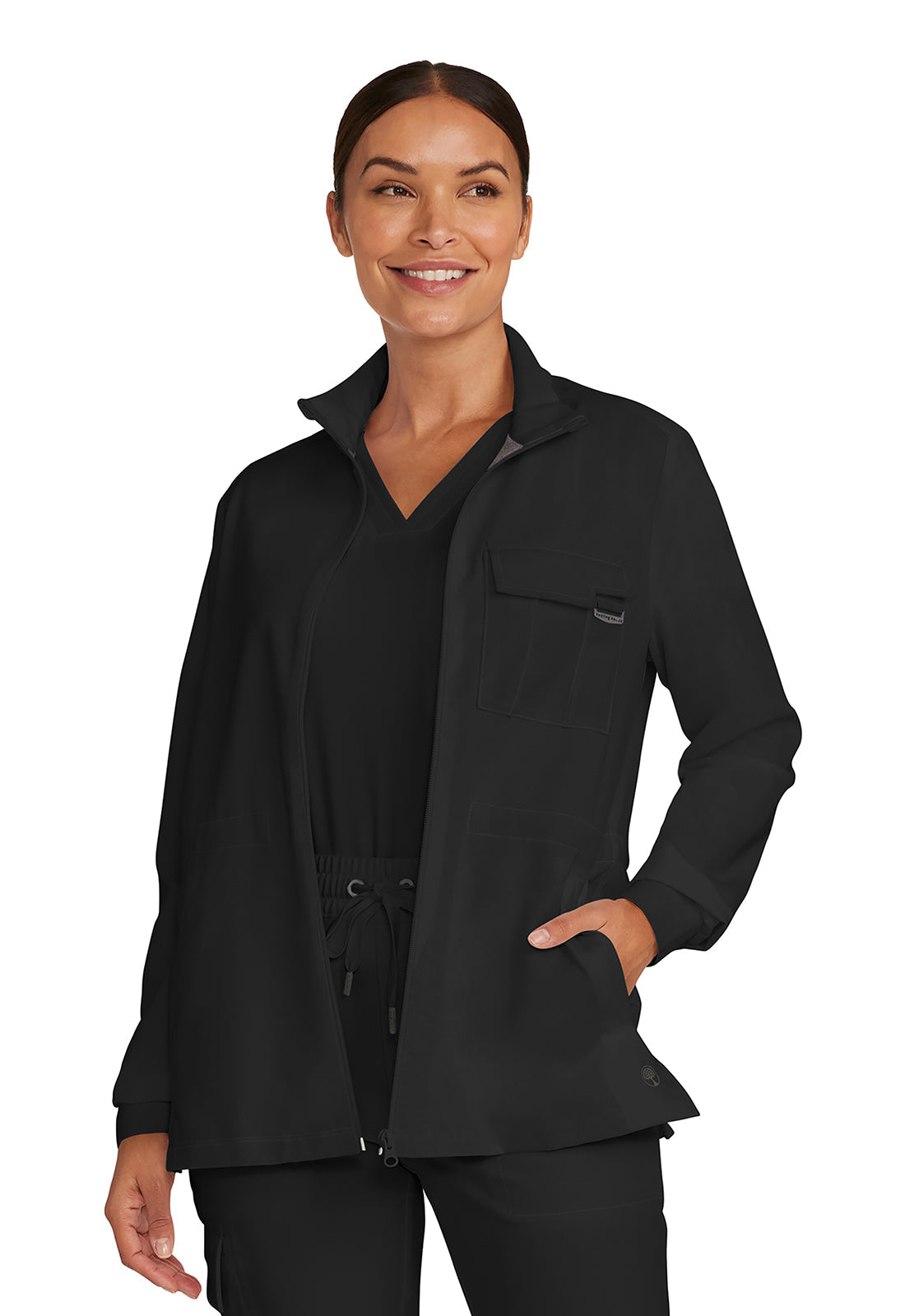 Women's Women's Zip Front Utility Jacket - Black