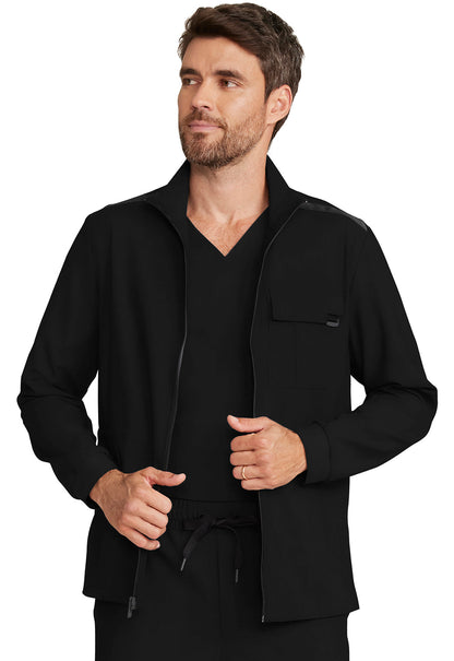 Men's Men's Zip Front Utility Jacket - Black