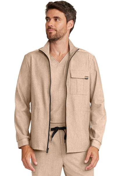 Men's Men's Zip Front Utility Jacket - Desert Taupe