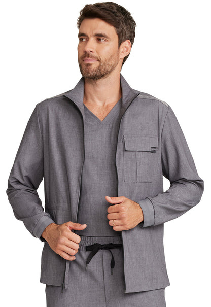 Men's Men's Zip Front Utility Jacket - Heather Ash