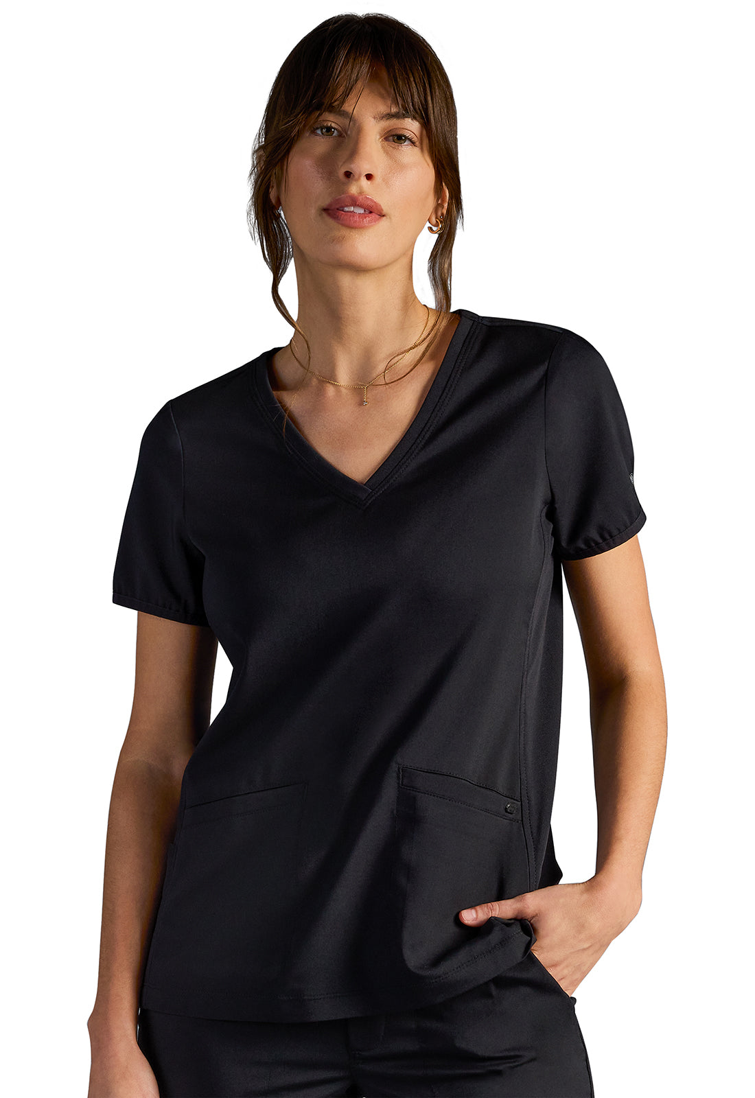 Women's Vivian V-Neck Top - DBLACK
