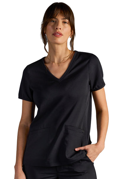 Women's Vivian V-Neck Top - DBLACK