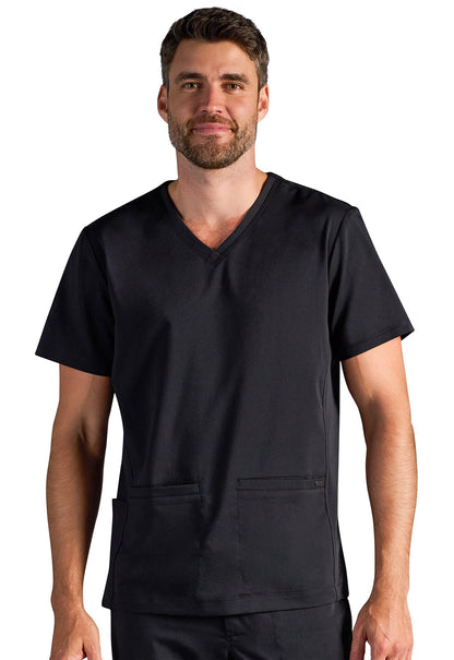 Men's Vincent Men's V-Neck Top - DBLACK
