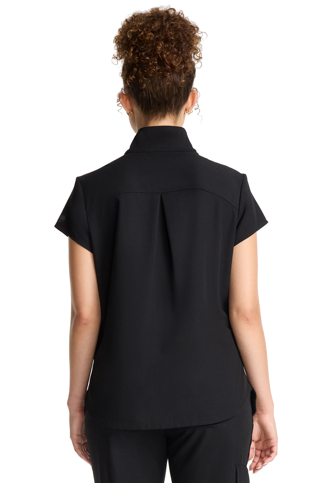 Women's Women's Partial Zip Stand Collar Top - Black