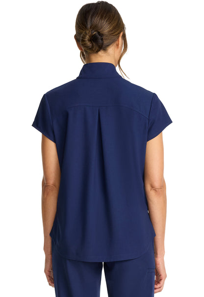 Women's Women's Partial Zip Stand Collar Top - Navy