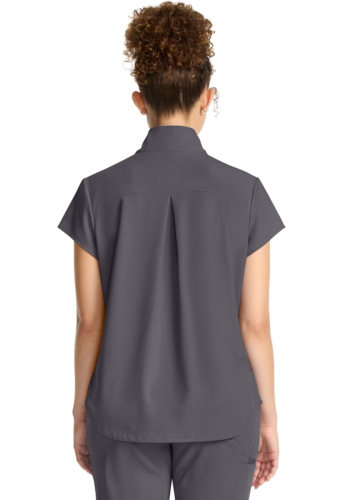 Women's Women's Partial Zip Stand Collar Top - Pewter