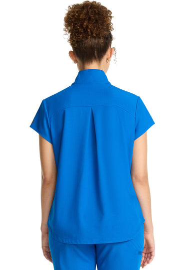 Women's Women's Partial Zip Stand Collar Top - Royal