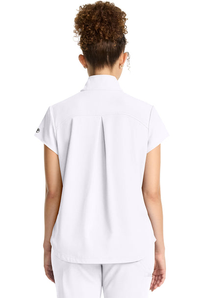 Women's Women's Partial Zip Stand Collar Top - White Gardenia