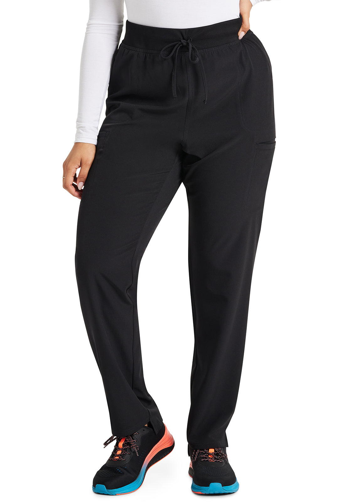 Women's Low Rise Drawstring Step Hem Pant - Black