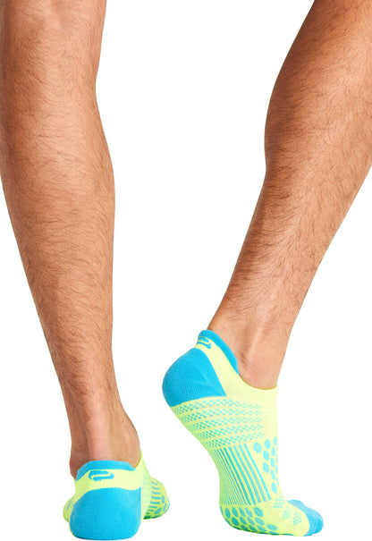 Unisex Athletic Ankle Socks - Hyper Yellow/Turquoise