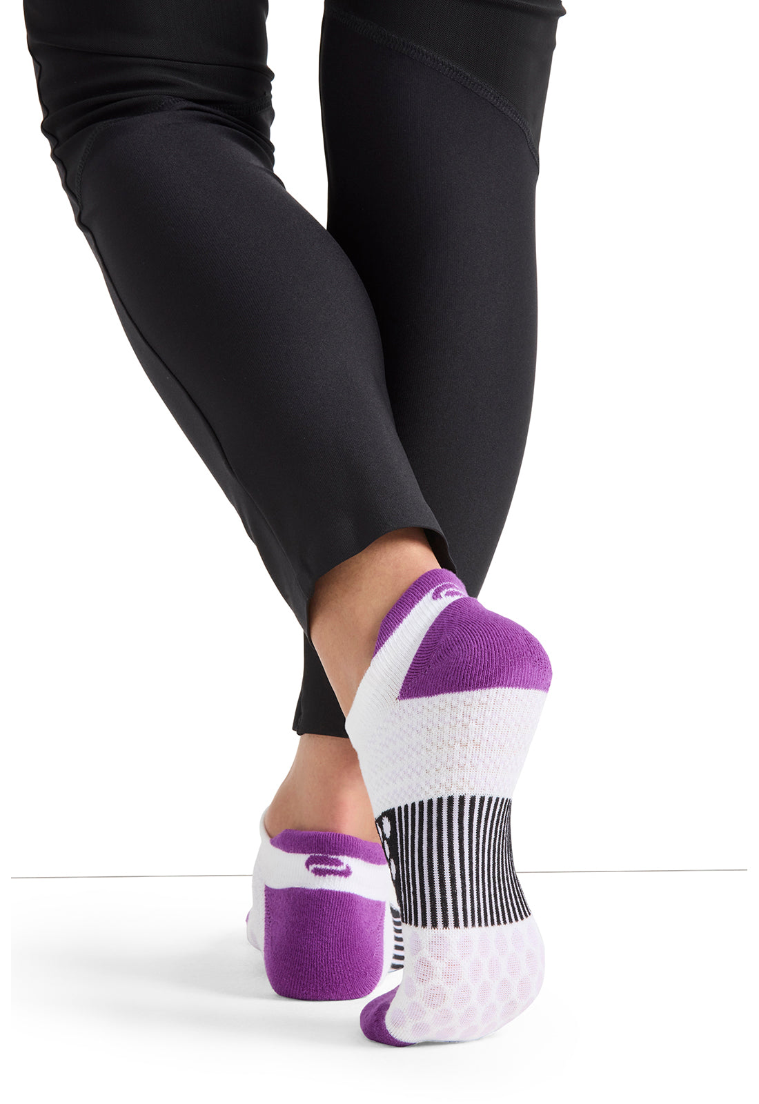 Unisex Athletic Ankle Socks - Purple/Black/White
