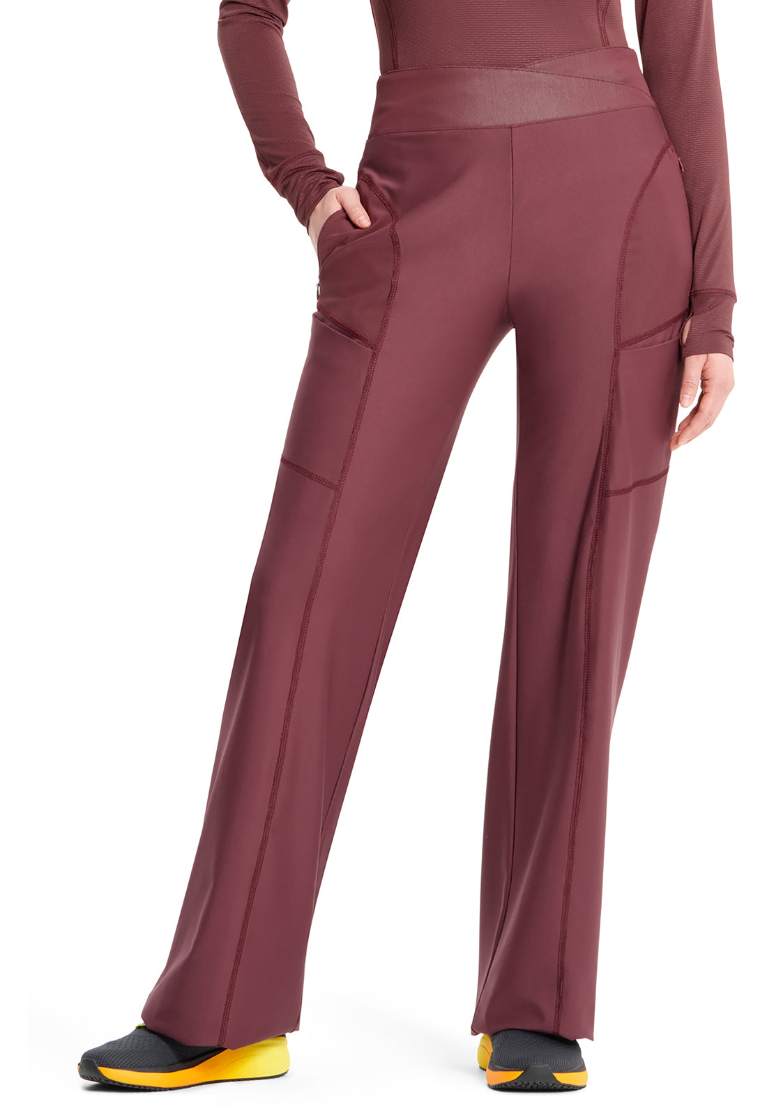 Women's Knit Mid Rise Pull-on Trouser Pant - Plum Velvet