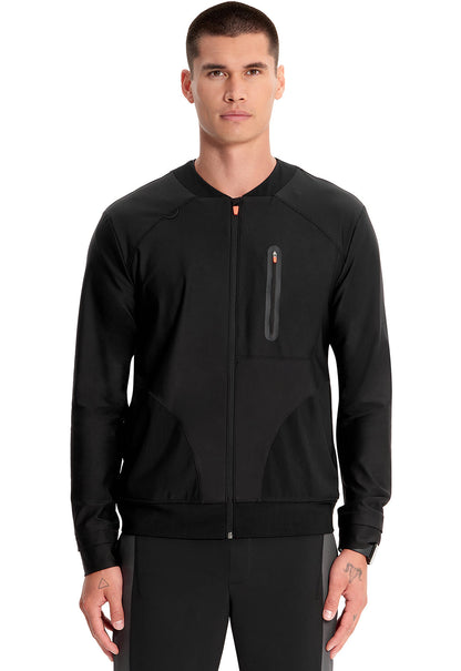 Men's Men's Knit Zip Front Jacket - Black