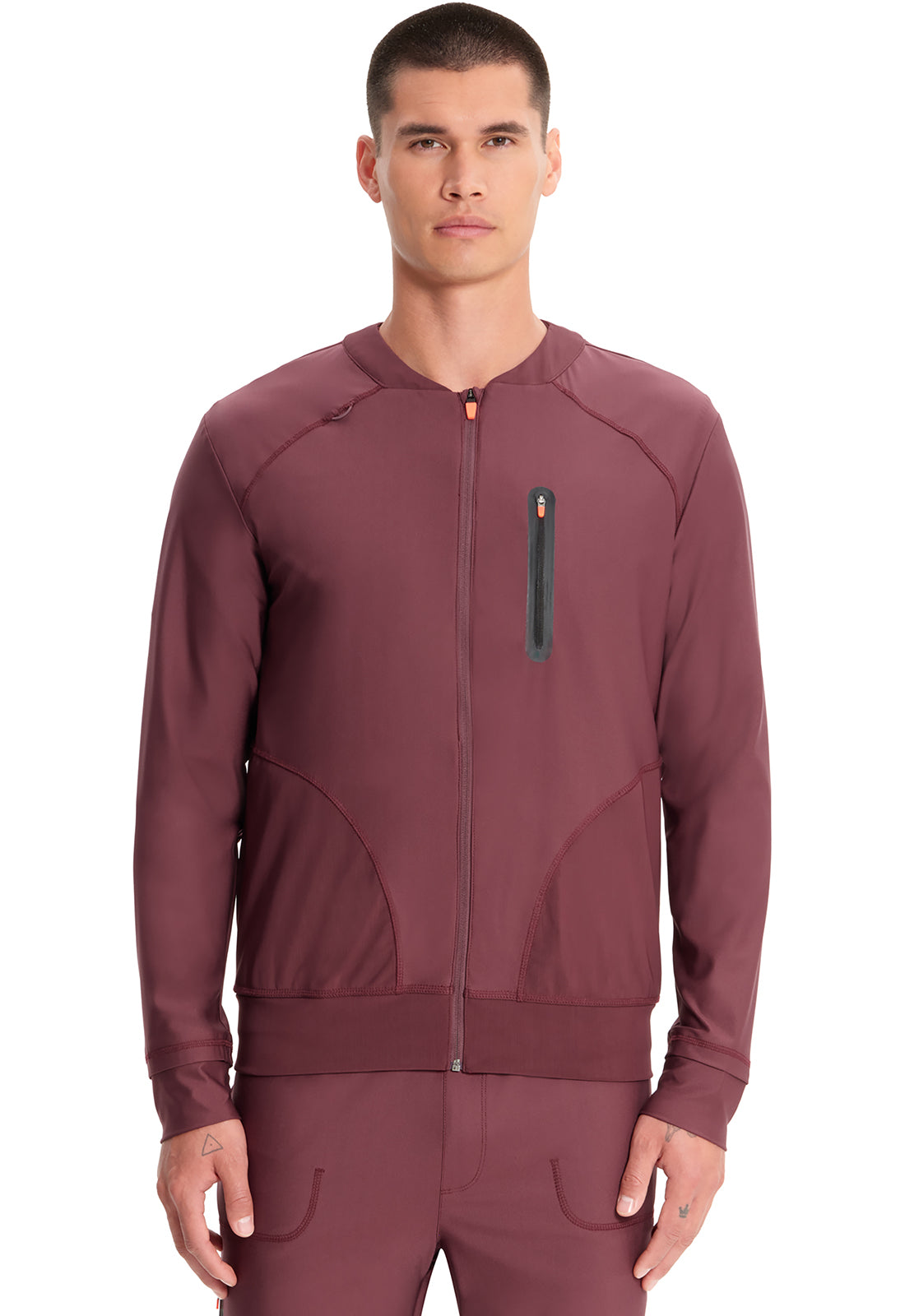 Men's Men's Knit Zip Front Jacket - Plum Velvet