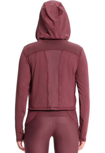 Women's Mesh Zip Front Crop Jacket - Plum Velvet