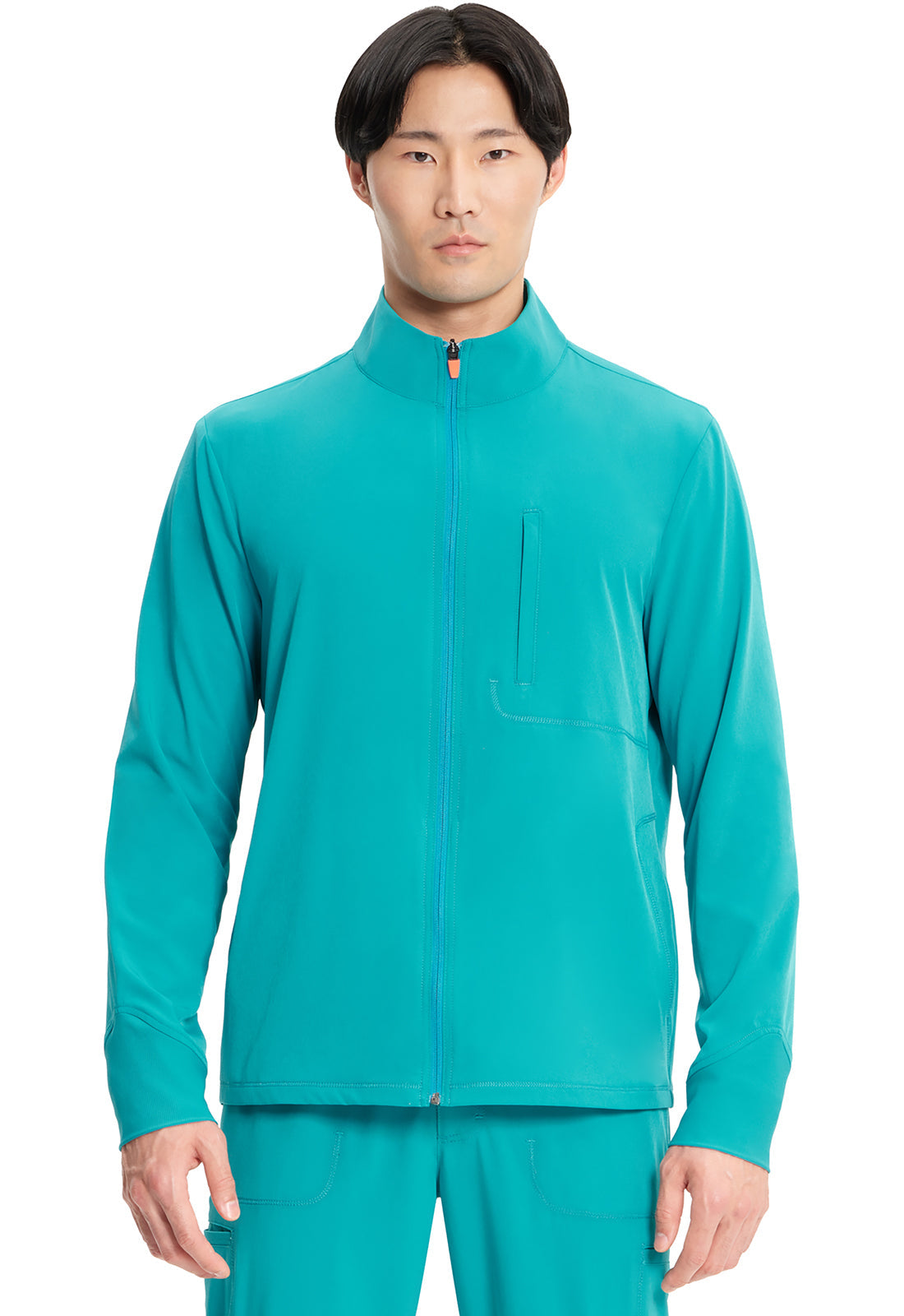 Men's Men's Zip Front Jacket - Teal Blue