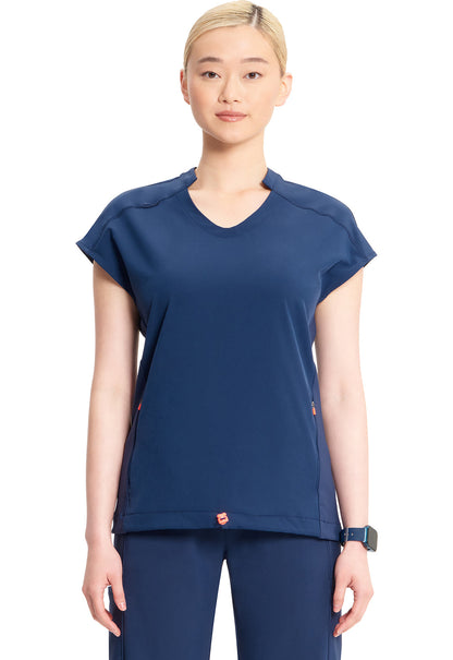 Women's V-Neck Top  - Navy