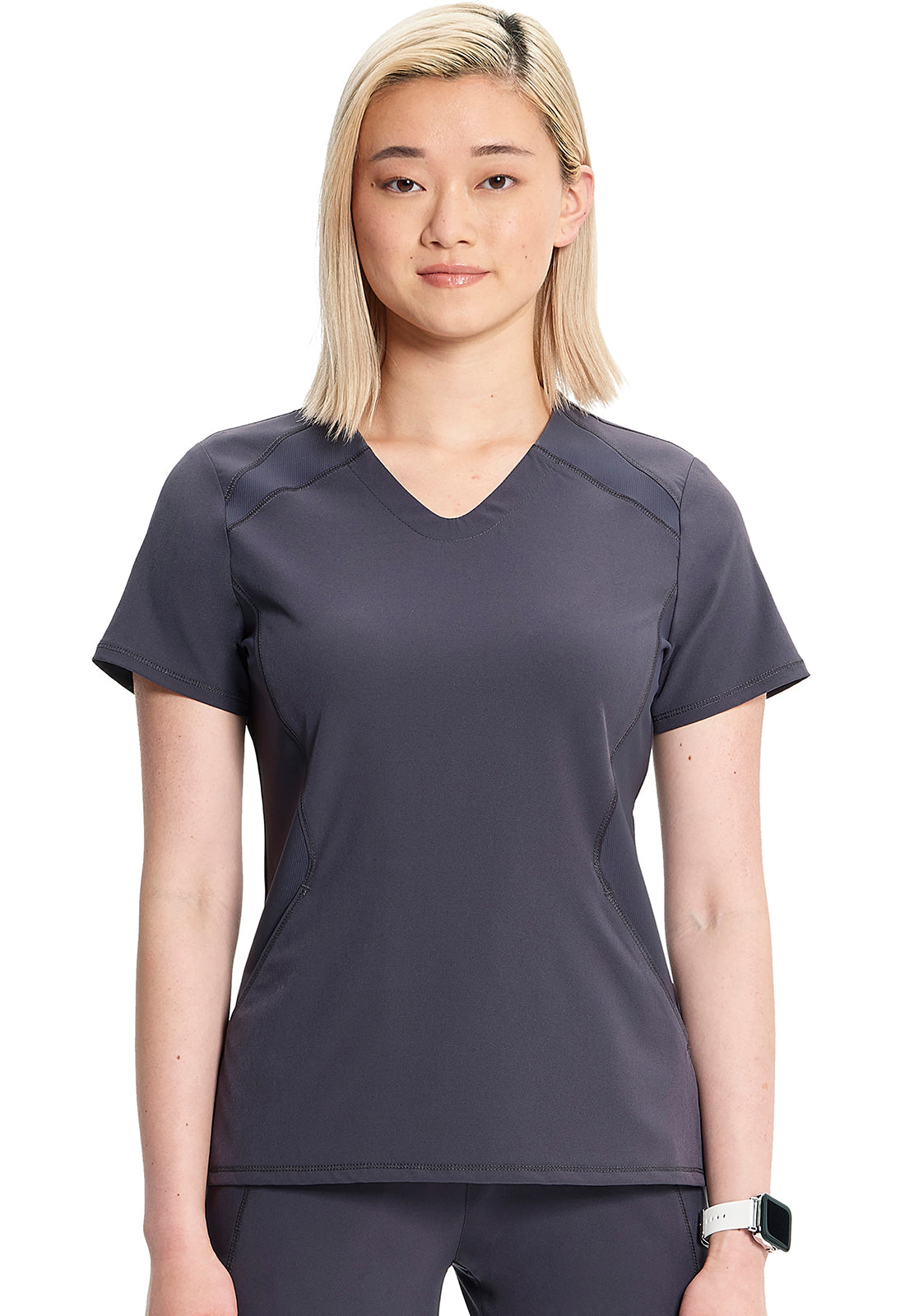 Women's V-Neck Top - Pewter