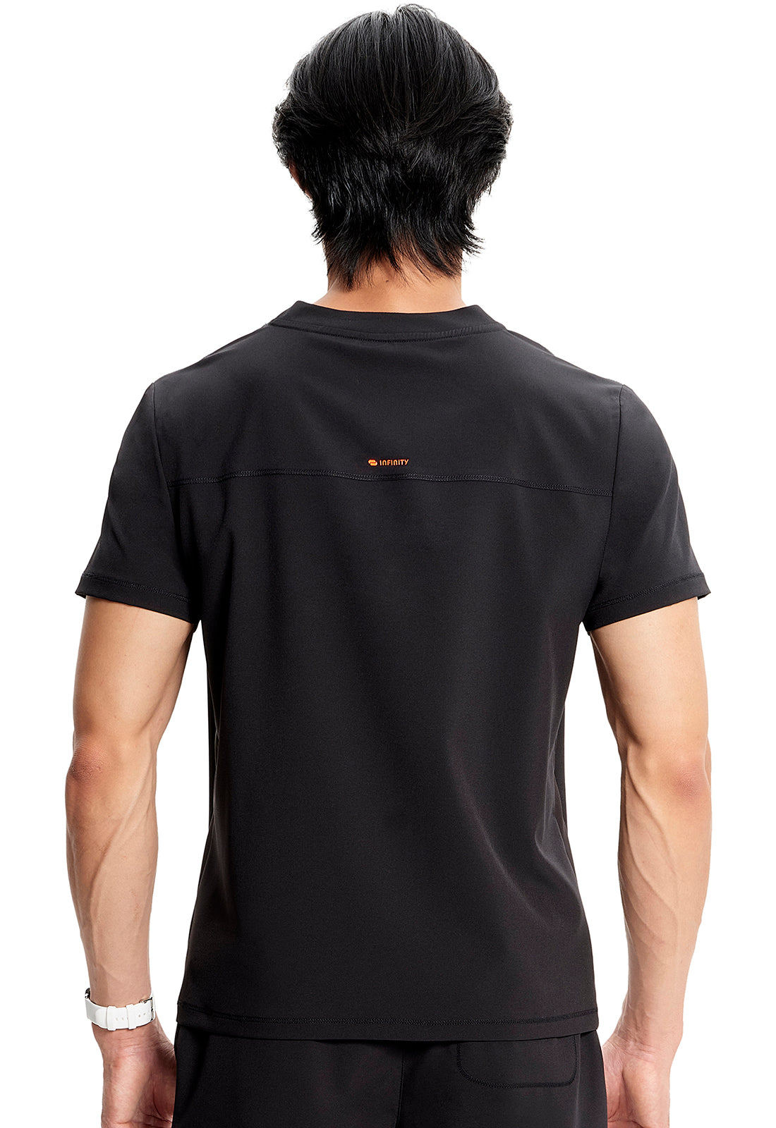 Men's Men's Partial Zip V-Neck Top - Black