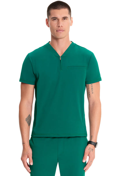 Men's Men's Partial Zip V-Neck Top - Hunter
