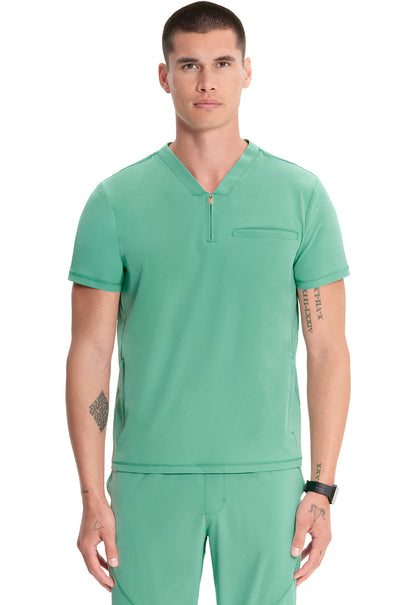 Men's Men's Partial Zip V-Neck Top - Matcha Latte