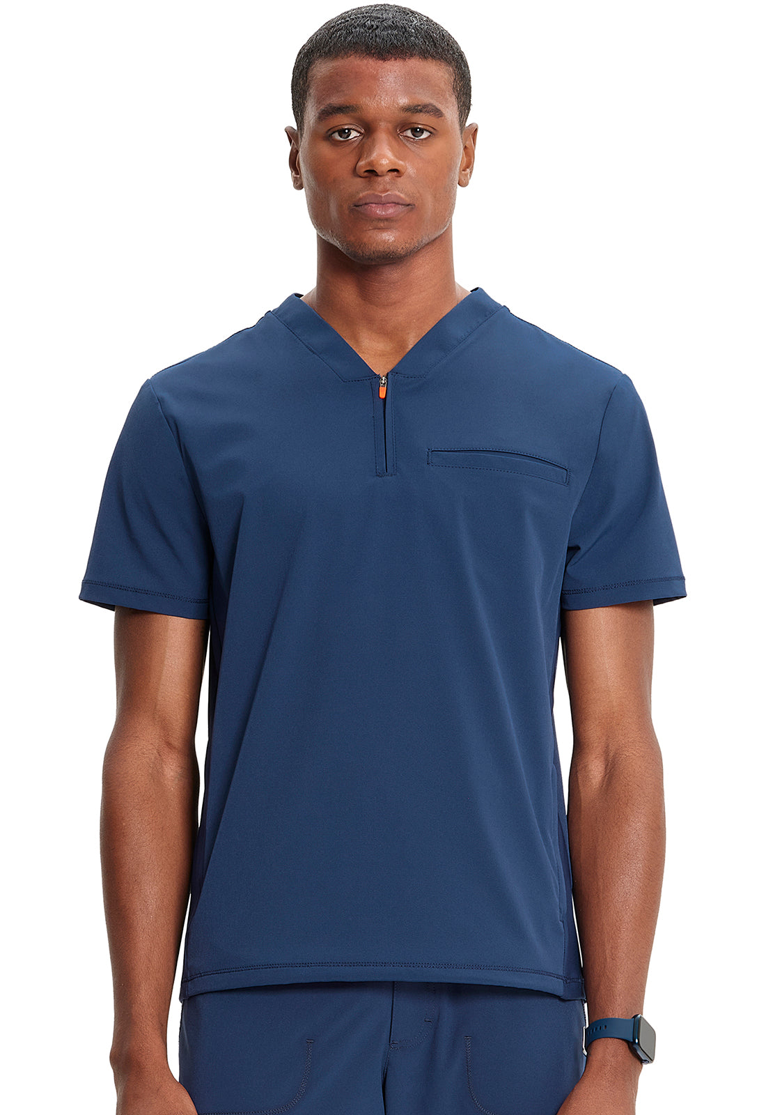 Men's Men's Partial Zip V-Neck Top - Navy