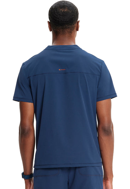 Men's Men's Partial Zip V-Neck Top - Navy