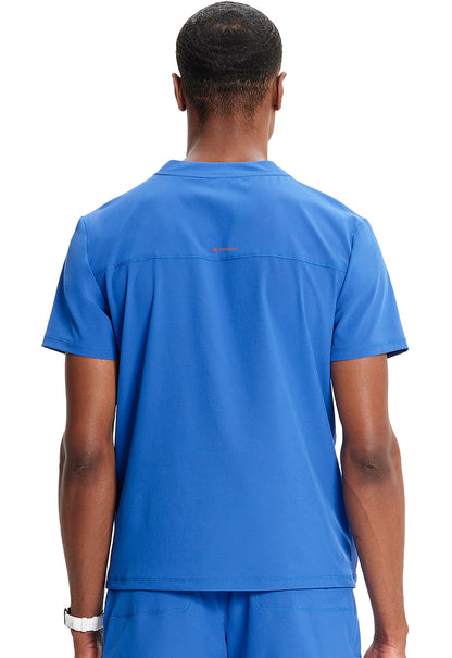 Men's Men's Partial Zip V-Neck Top - Royal
