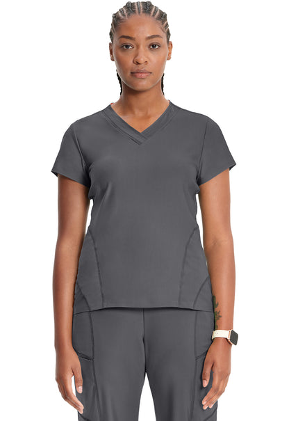 Women's Knit V-Neck Top - Pewter