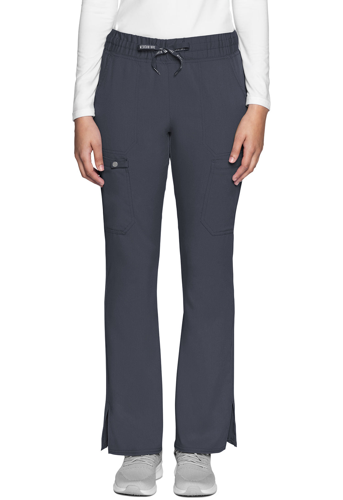 Women's Natural Rise Drawstring Flare Leg Pant - Pewter