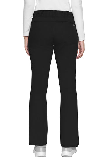 Women's Natural Rise Drawstring Flare Leg Pant - Black