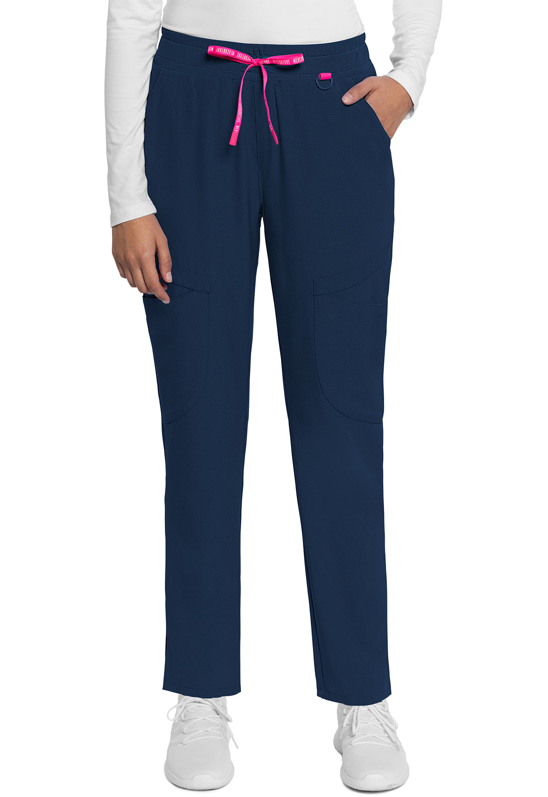 Women's Mid Rise Drawstring Tapered Leg Pant - Navy
