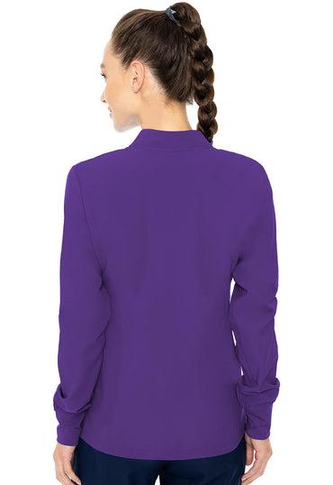 Women's Zip Front Warm-Up With Shoulder Yokes - Grape