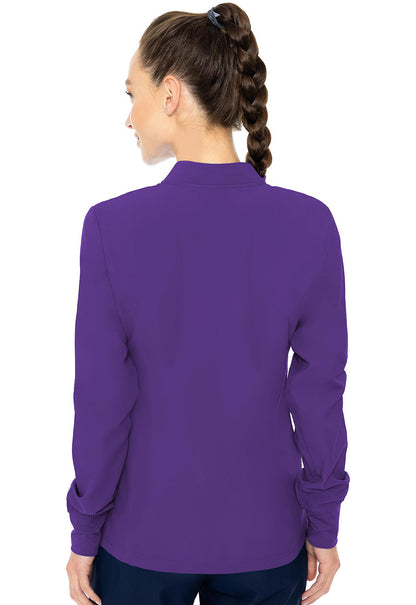Women's Zip Front Warm-Up With Shoulder Yokes - Grape