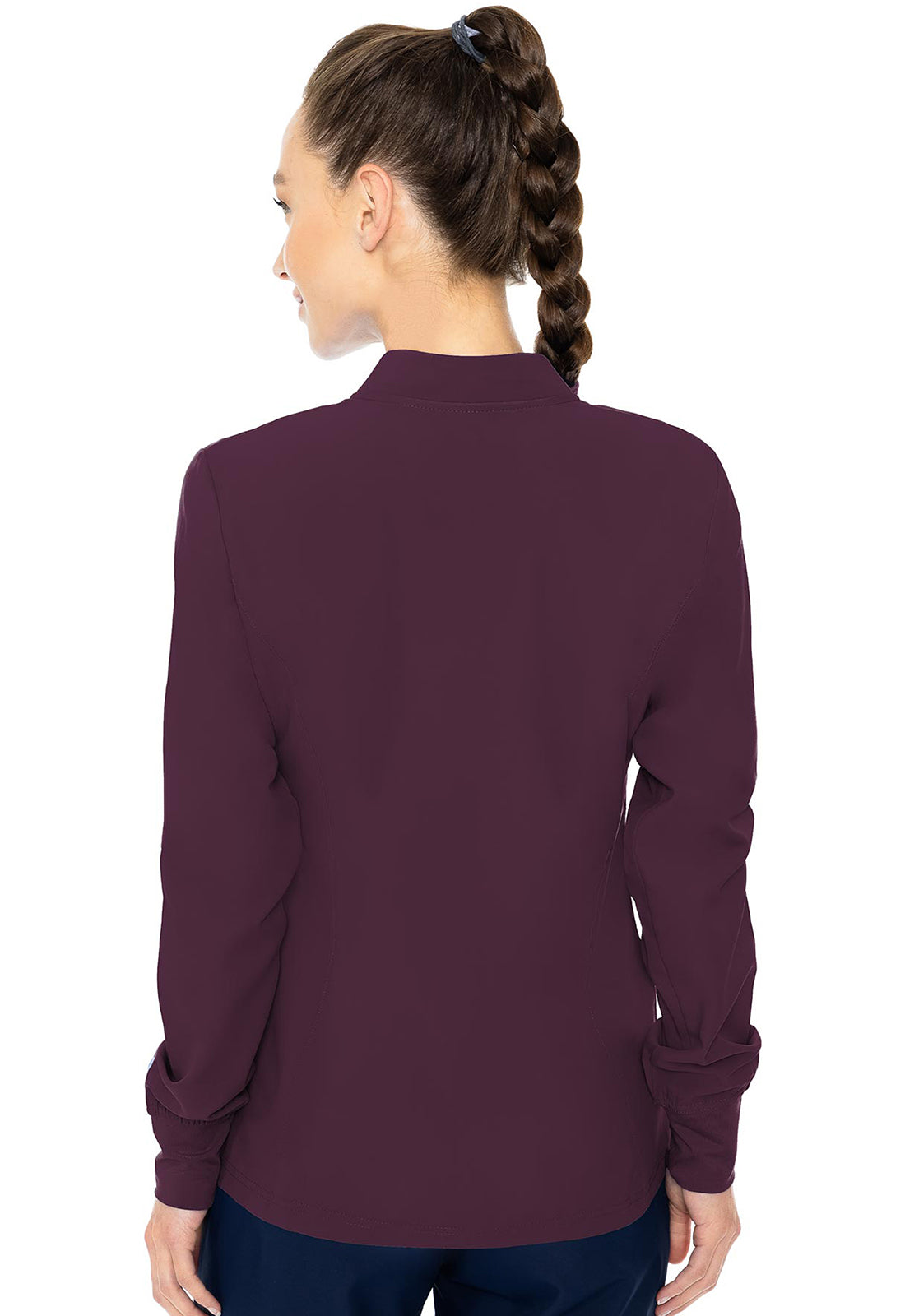 Women's Zip Front Warm-Up With Shoulder Yokes - Wine