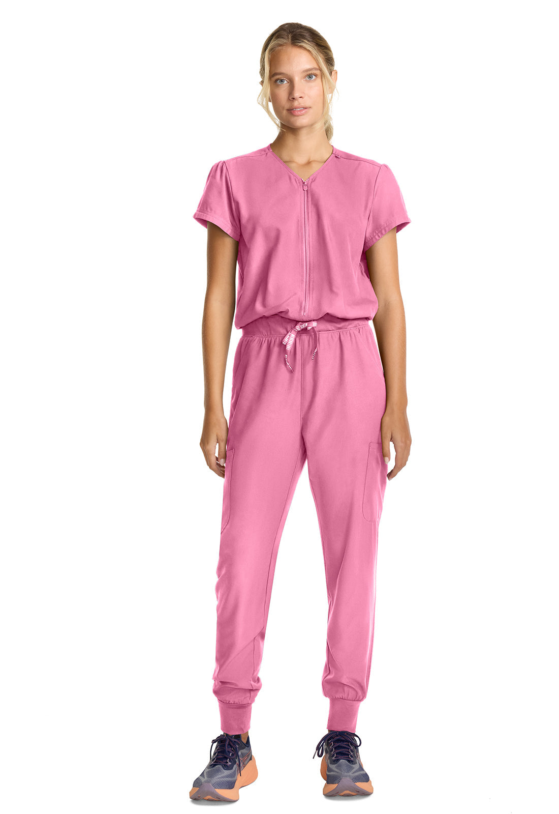 Women's Women's Zip Front Jumpsuit - Taffy Pink