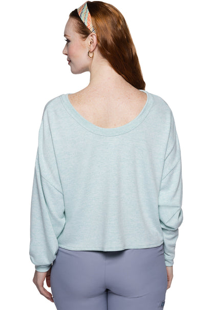 Women's Long Sleeve Knit Reversible Pullover - Arctic Aqua