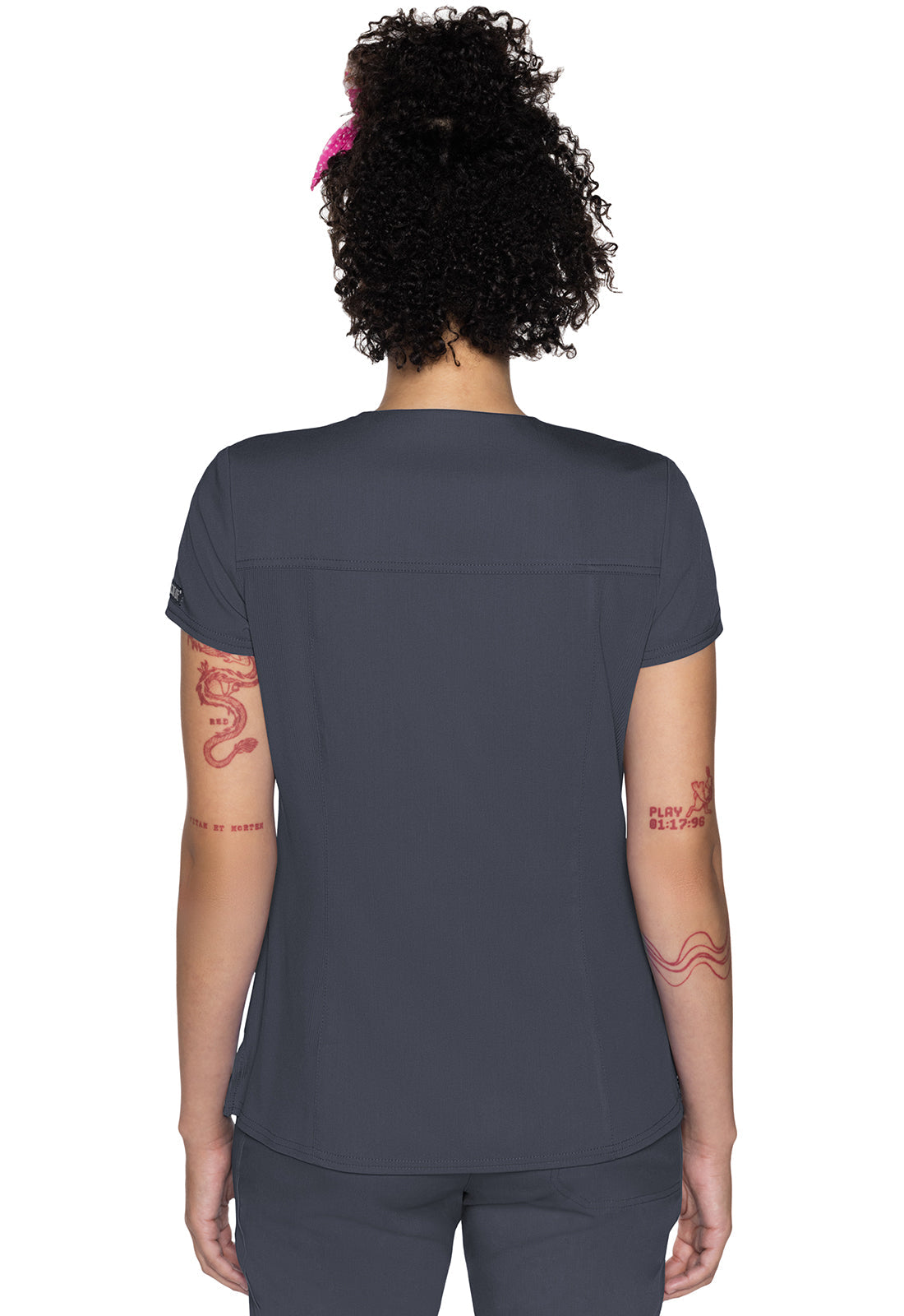 Women's  Split Round Neck Top - Pewter