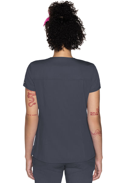 Women's  Split Round Neck Top - Pewter