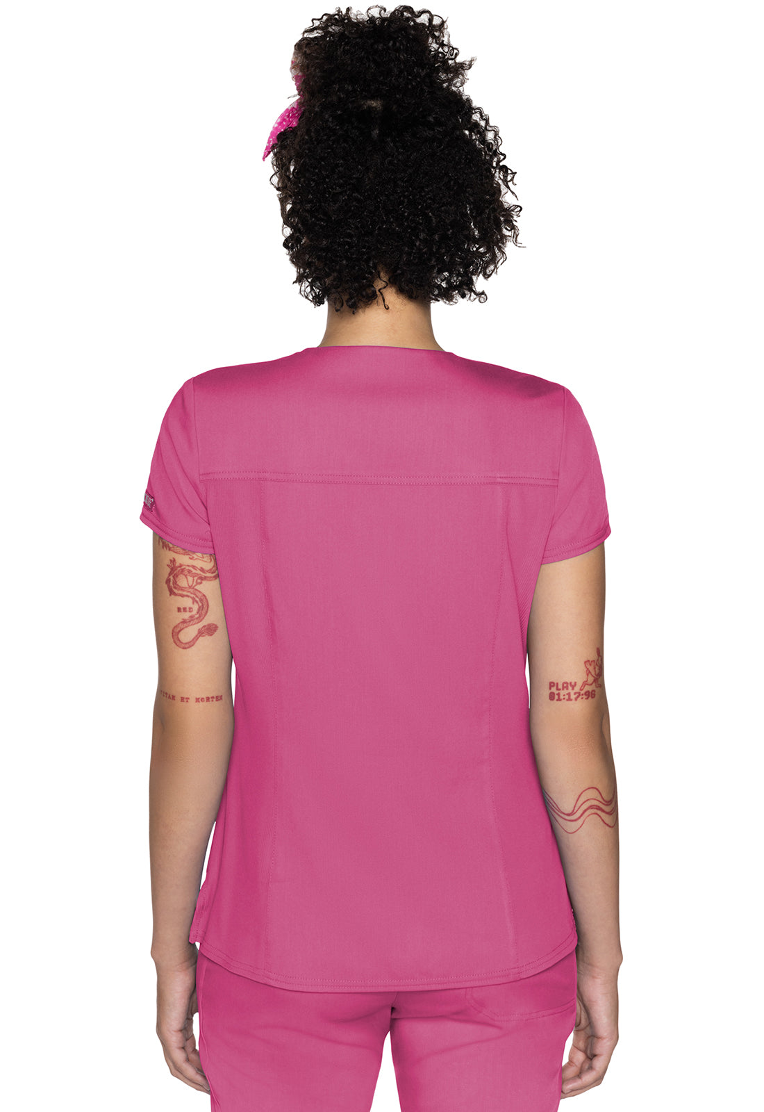 Women's  Split Round Neck Top - Raspberry Tart