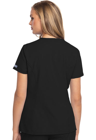 Women's Zip Front Henley Top - Black