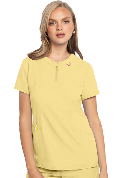 Women's Zip Front Henley Top - Copa Banana
