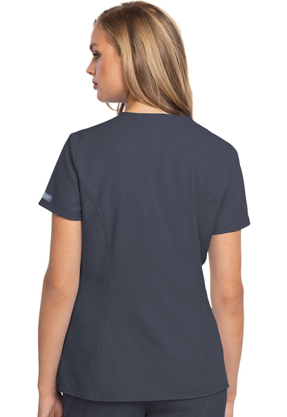 Women's Zip Front Henley Top - Pewter