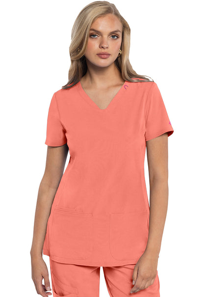 Women's V-Neck Top - Coral Fusion